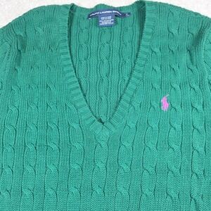 Ralph Lauren Green Cable Knit Sweater